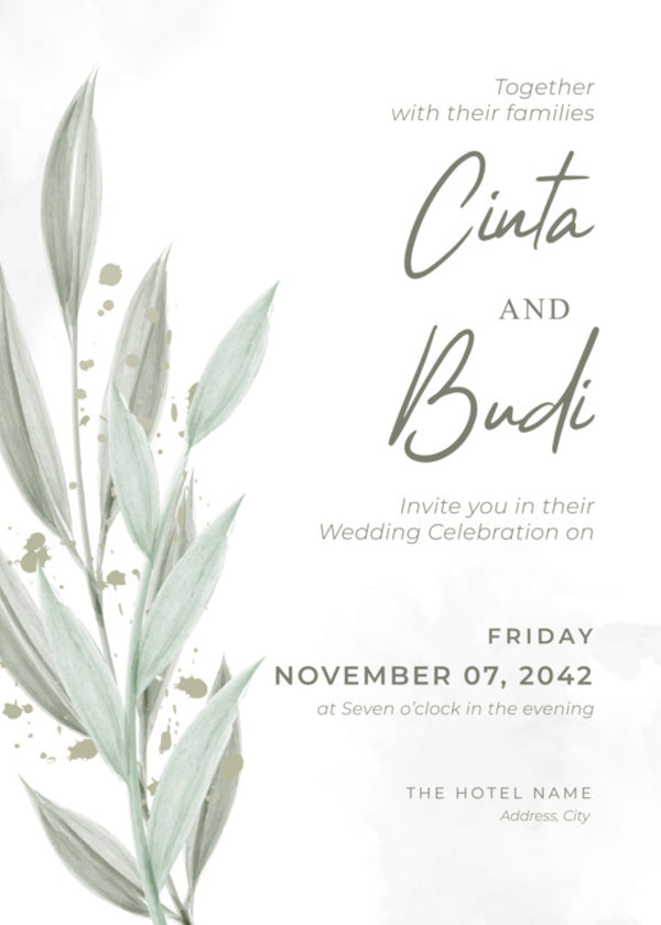 Willow — Watercolor Greenery Wedding Invitation