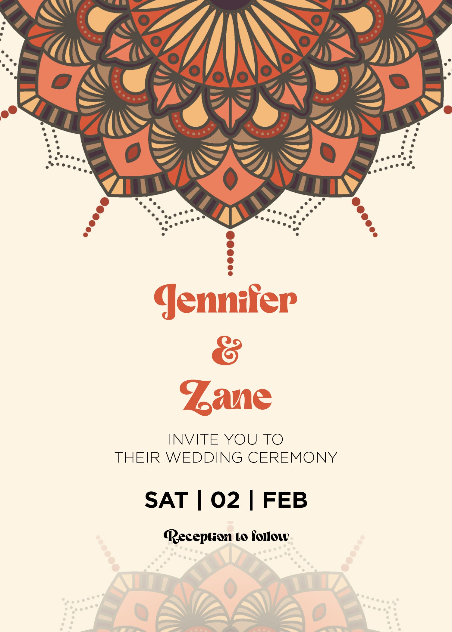 Solstice — Retro Mandala Wedding Invitation
