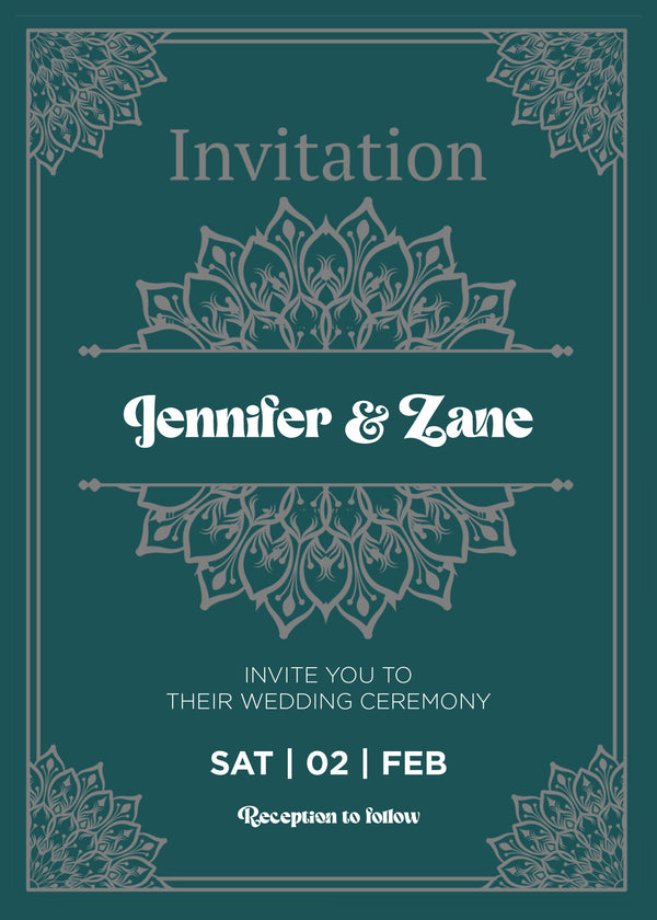 Solstice — Retro Mandala Wedding Invitation