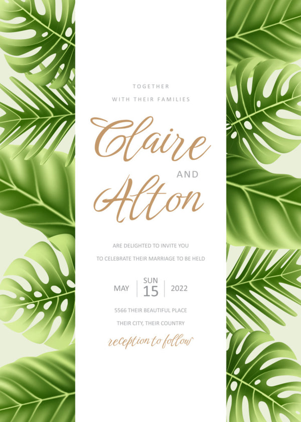 Monstera — Tropical Destination Wedding Invitation