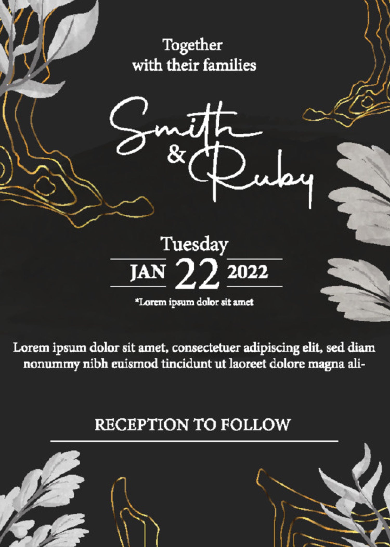 Onyx — Black & Gold Wedding Invitation