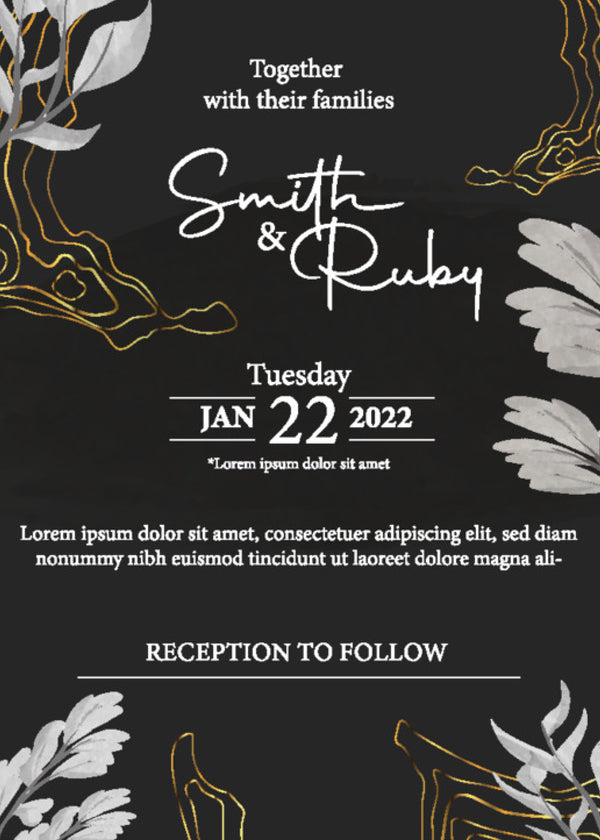 Onyx — Black & Gold Wedding Invitation