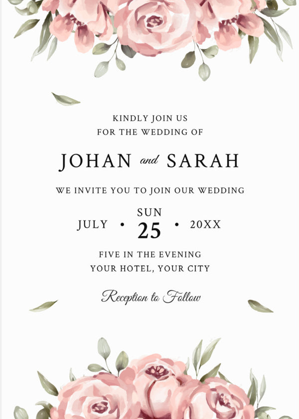Heirloom — Dusty Rose Wedding Invitation