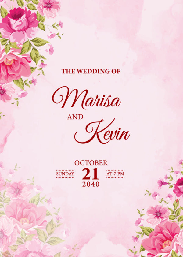 Wild Peony — Pink Floral Wedding Invitation