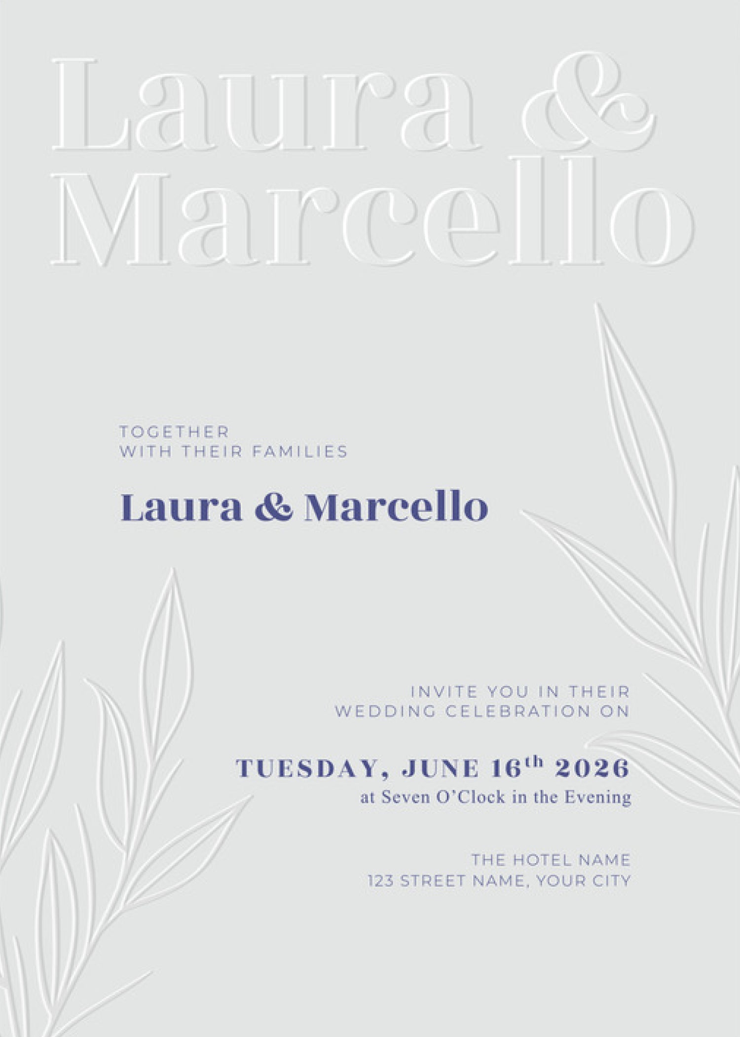 Emboss — Typographic Wedding Invitation