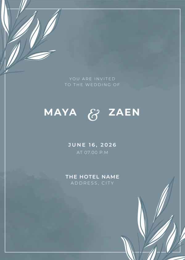 Mist — Dusty Blue Wedding Invitation