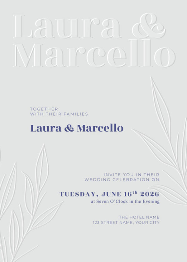 Emboss — Typographic Wedding Invitation