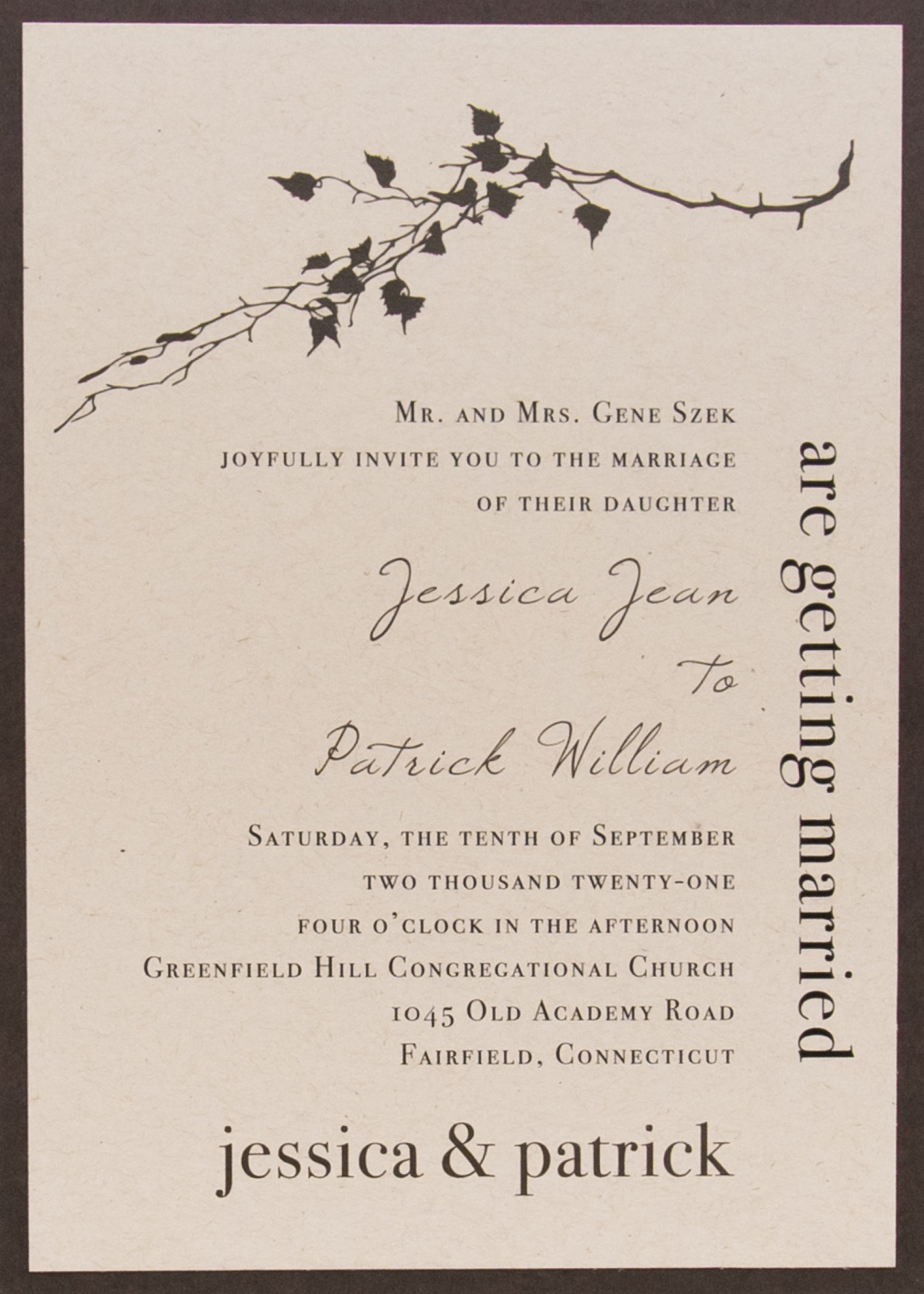 Birch — Kraft Branch Wedding Invitation