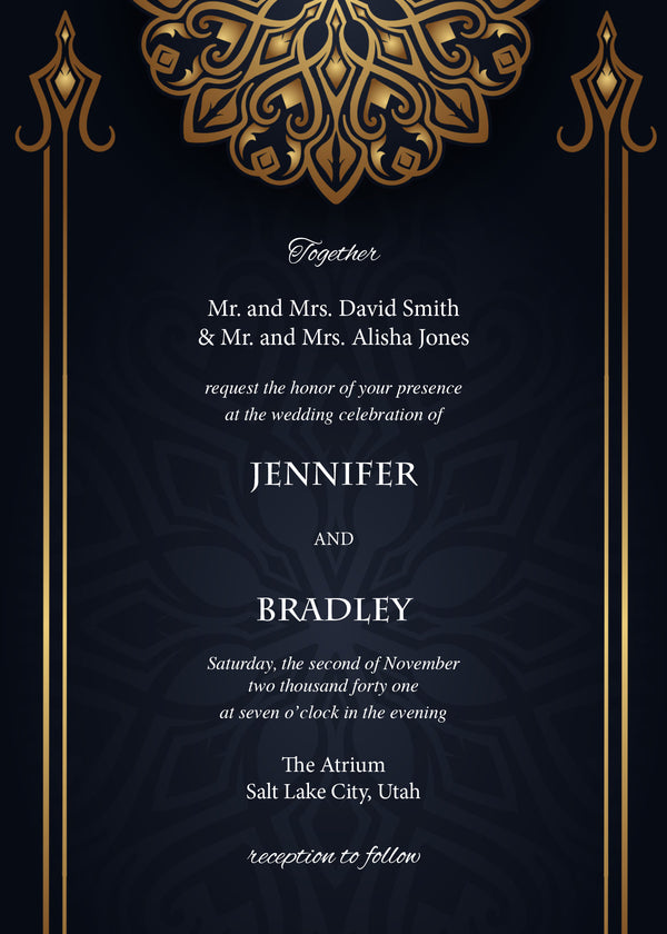 Regalia — Navy & Gold Wedding Invitation