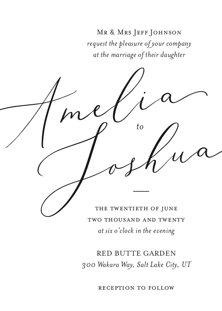 Cursive Wedding Invitation