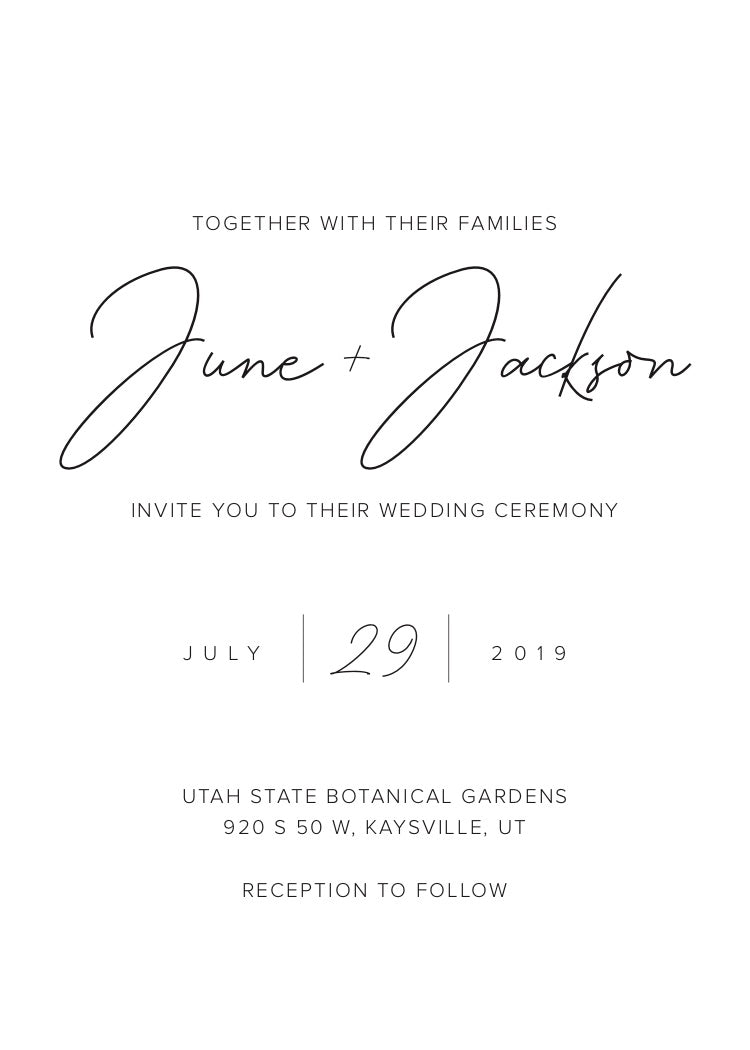 Minimal Sophistication Wedding Invitation