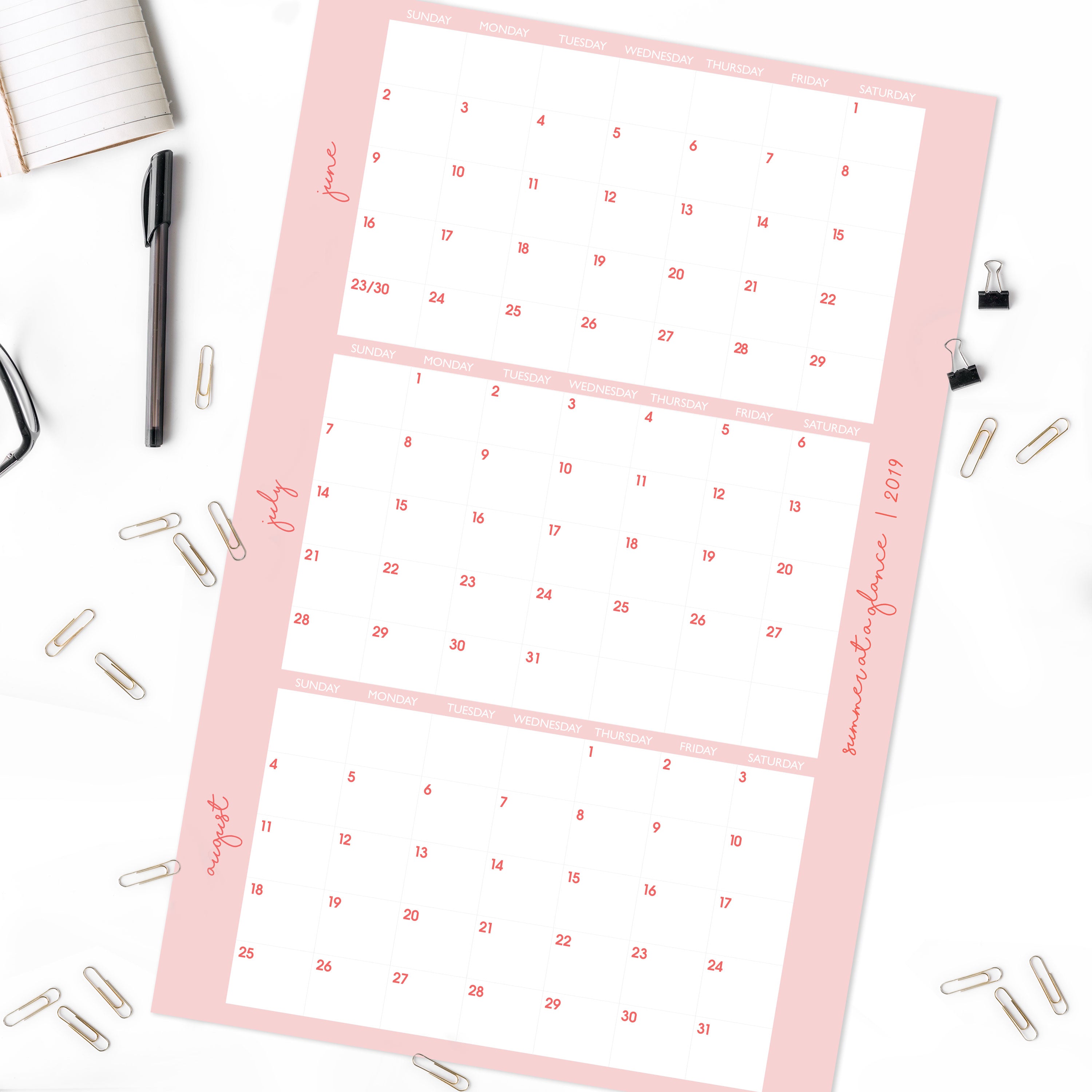 Summer at a Glance - Pink Modern