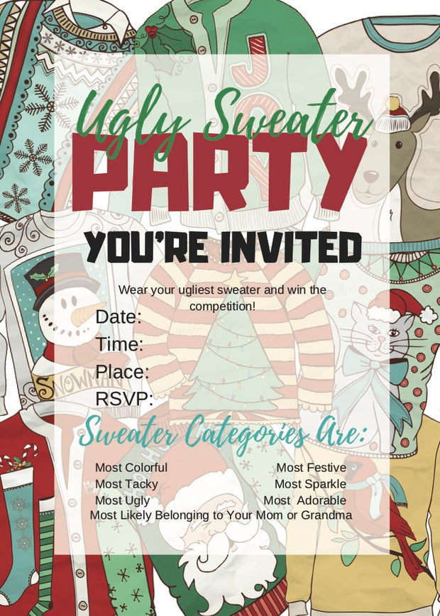 Ugly Sweater Party Invite